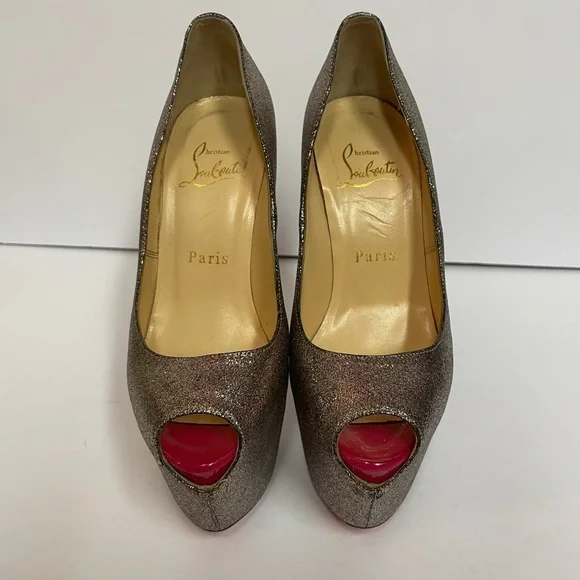 Christian Louboutin highness platform pumps heels multi glitter 35.5